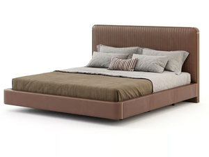 ANNY - Leather bed with upholstered headboard _ Laskasas