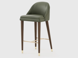 ESTORIL - Upholstered leather stool with back _ Laskasas