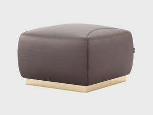 MIKE - Upholstered square leather pouf _ Laskasas