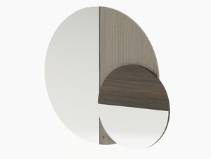 SCILLY - Round framed wall-mounted wooden mirror _ Laskasas