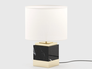 SMITH - Nero Marquina marble table lamp _ Laskasas