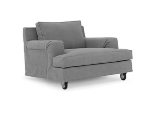 ABERDEEN - Upholstered fabric armchair with armrests _ Lema