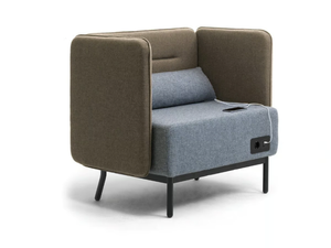 AROUND - Fireproof fabric easy chair with USB socket _ Leyform