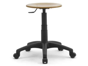 SALOON - Swivel wooden office stool with castors with 5-Spoke base _ Leyform