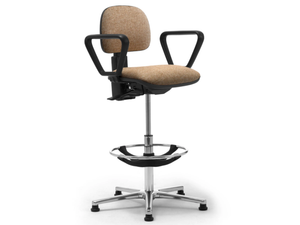 SALOON - Height-adjustable fabric office stool with footrest _ Leyform