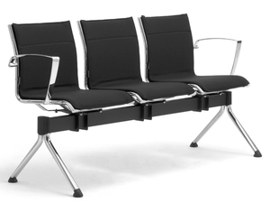 ORIGAMI LX - Freestanding steel beam seating with armrests _ Leyform