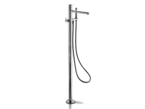 STYLO 071 - Floor standing stainless steel bathtub mixer with flexible hose _ Linki