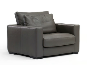 MAURO - Leather armchair with armrests _ Linteloo