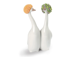 GOOSSIPING GEESE ORANGE AND GREEN - Porcelain decorative object _ Lladró