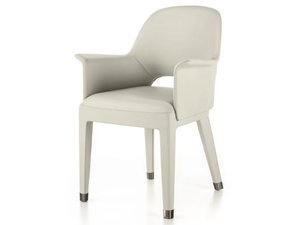 HARMONY - Upholstered leather chair with armrests _ Longhi