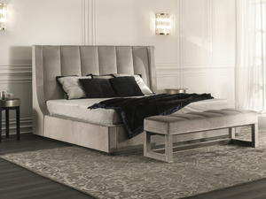 KUBRICK - Velvet double bed with upholstered headboard _ Longhi