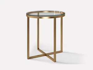 HOPE - Round copper and glass side table _ MORADA