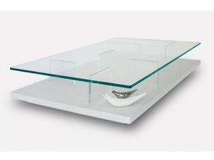 PURO - Rectangular wood and glass coffee table _ MORADA