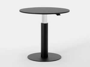 FOLLOW BREAK - Height-adjustable round painted metal table _ Mara