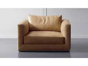 BRANDO - Leather armchair with armrests _ Marac