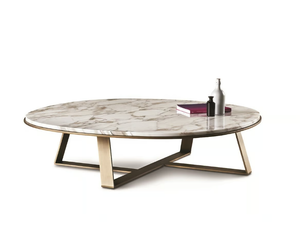 JUDD - Low round marble coffee table _ Meridiani