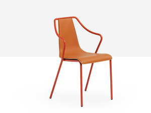 OLA P M CU - Steel chair and leather seat _ Midj