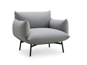 AREA P_BR M TS - Upholstered fabric armchair with armrests _ Midj