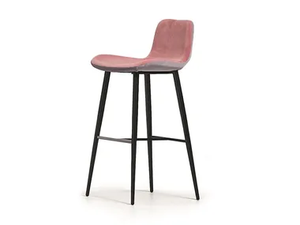 DALIA H65 / H75 Q - High upholstered fabric stool with back _ Midj