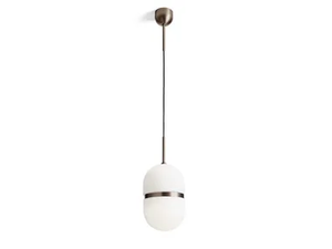 DOMU - Bronze and opal glass LED pendant lamp _ Miloox