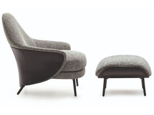 ANGIE - Fabric armchair with footstool _ Minotti