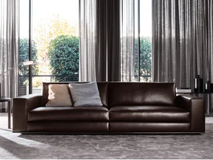 HAMILTON - Sectional leather sofa _ Minotti