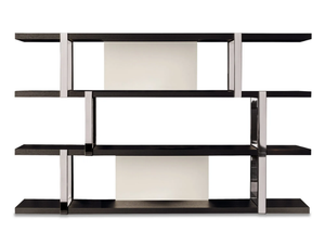 DALTON CHROME - Open wooden bookcase _ Minotti