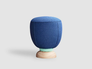 TOADSTOOL SMALL - Upholstered fabric pouf with wooden base _ Missana