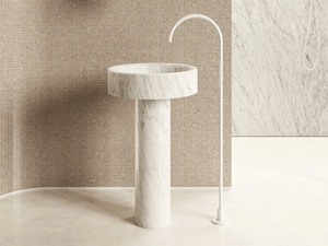 LVM - Freestanding round Carrara marble washbasin _ Moab