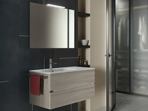 EASY 5 - Wall-mounted HPL vanity unit with drawers _ Mobilcrab