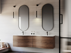 N33 - Wall-mounted ash vanity unit with drawers _ Mobiltesino