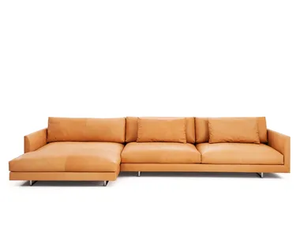 AXEL XL - Leather sofa with chaise longue _ Montis