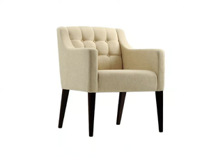 HAMPTON - Tufted fabric chair with armrests _ Morgan