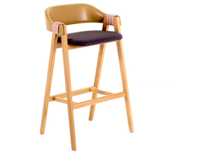 MATHILDA - Wooden stool with back _ Moroso