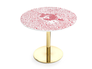 CUBIKOO - Round Corian® coffee table with steel base _ Moroso