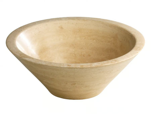 TRAVERTINO - Round countertop travertine washbasin _ Mosaix