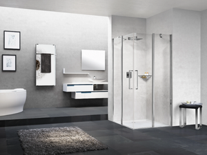 YOUNG A - Corner shower cabin with hinged door _ NOVELLINI