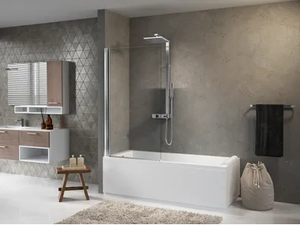 AURORA 1 - Glass and aluminium bathtub wall panel _ NOVELLINI