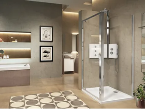 LUNES FZ - Corner shower cabin with hinged door _ NOVELLINI