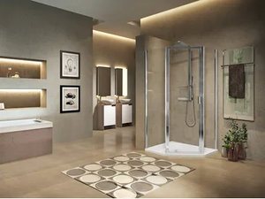 LUNES PENTAGONO G - Corner shower cabin with hinged door _ NOVELLINI