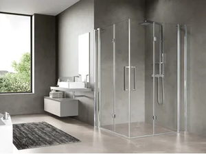 YOUNG 3AS - Corner shower cabin with folding door _ NOVELLINI