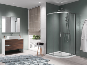 ZEPHYROS R - Quadrant shower cabin with slide door and fixed panel _ NOVELLINI