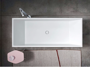 POOL - Freestanding rectangular Corian® bathtub _ Nic