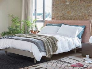 ROLLING - Double bed with upholstered headboard _ Novamobili