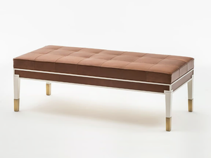 CASTELLO SC5044 - Tufted leather bench _ OAK