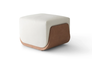 BROOKLYN PM4041 - Rectangular leather pouf _ OAK