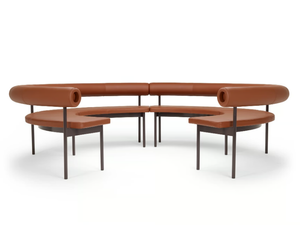 FONT OPEN CIRCLE - Curved leather sofa _ Offecct