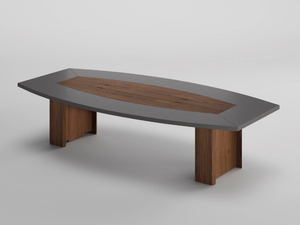 FREEPORT - Wood veneer and leather meeting table _ Ofifran