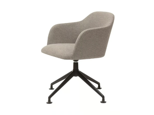 MOD S - Swivel with 4-spoke base fabric chair with armrests _ PARLA