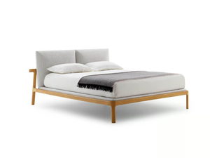 FUSHIMI - Ash double bed with upholstered headboard _ PIANCA